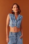 Colete Jeans Recortes