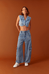 Colete Jeans Recortes