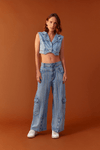 Calça Jeans Recortes