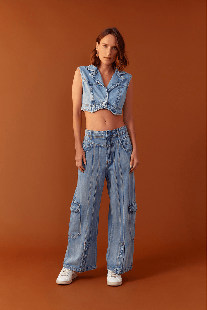 Calça Jeans Recortes