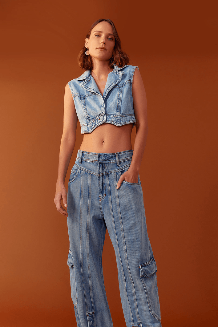 Calça Jeans Recortes