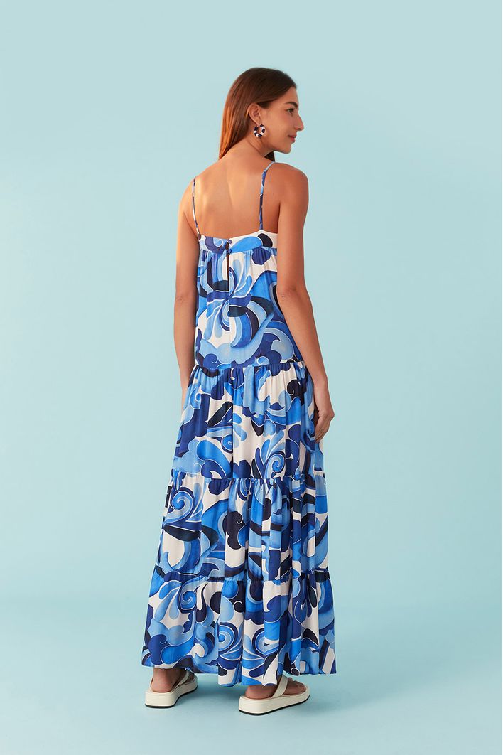 Vestido Longo Estampa Balanço do Mar