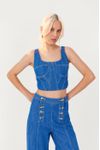 Corselet Jeans Blue Pespontos