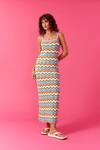 Vestido Cropped Tricot Jacquard Zig Zag