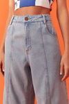Calça Jeans Cropped Pespontos