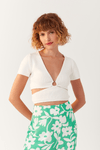 Blusa Tricot Argola Recorte Cintura
