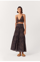 Saia Cropped Algodão Estampa Bossa