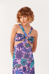 Vestido Cropped Tule Estampa Feito Flor