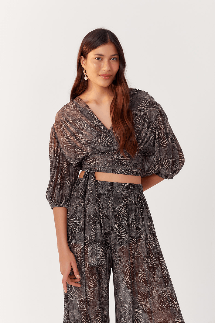 Blusa Tule Estampa Búzios