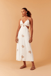 Vestido Cropped Bordado Lateral Vazada