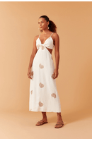 Vestido Cropped Bordado Lateral Vazada