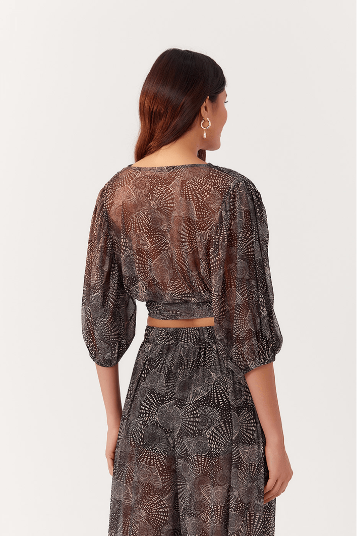 Blusa Tule Estampa Búzios