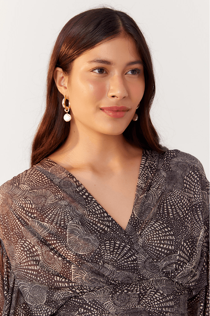 Blusa Tule Estampa Búzios