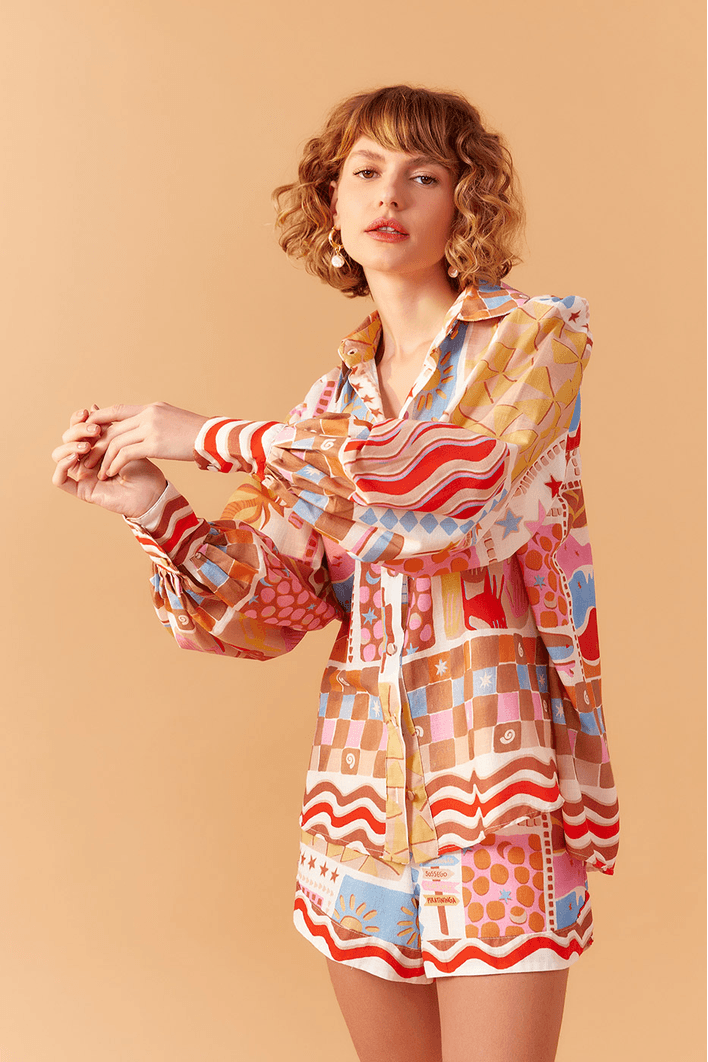 Camisa Estampa Onda Boa