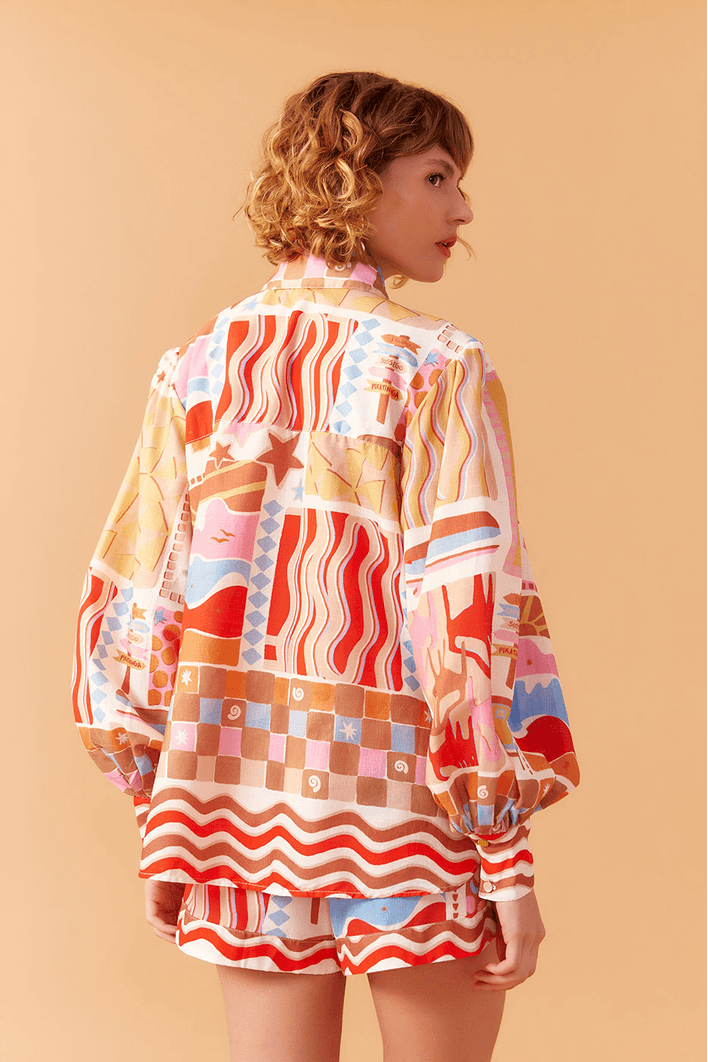 Camisa Estampa Onda Boa