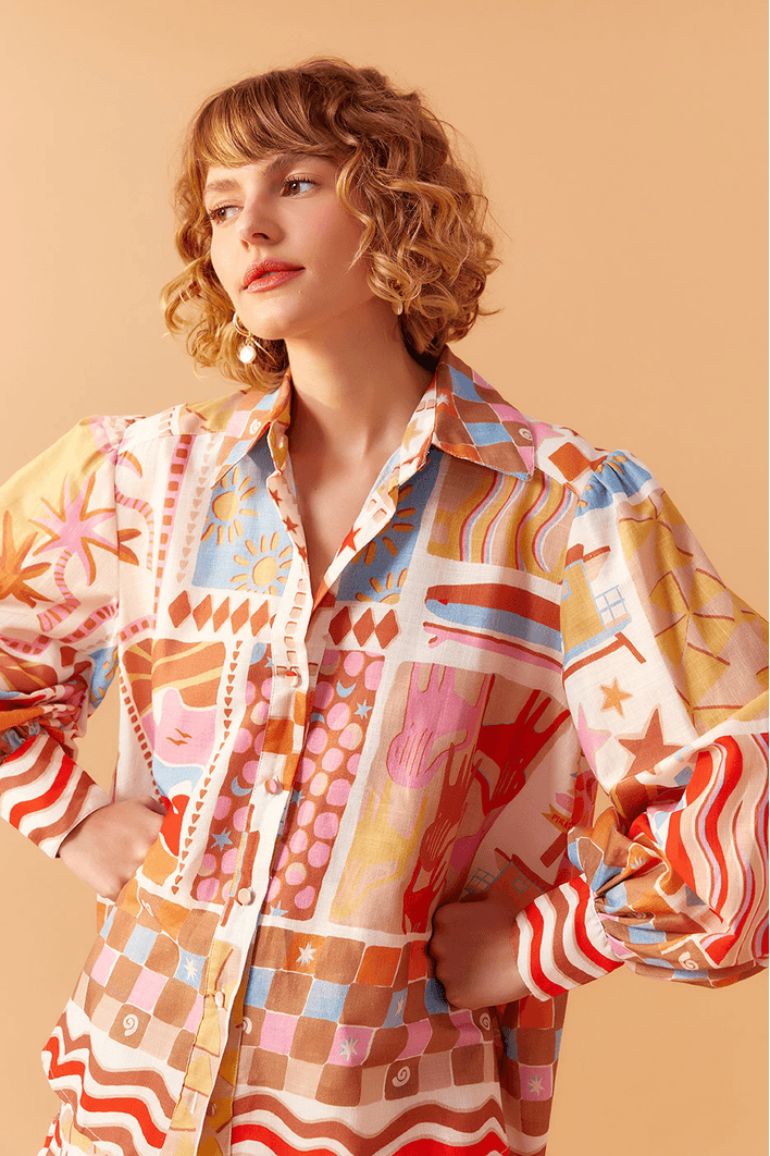 Camisa Estampa Onda Boa