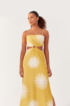 Vestido Cropped Linho Estampa Solare