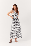 Vestido Cropped Linho Estampa Pontal