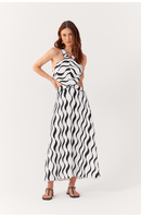 Vestido Cropped Linho Estampa Pontal