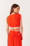 Blusa Crepe Franzida Com Amarração