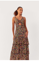 Vestido Longo Lurex Estampa Água Doce