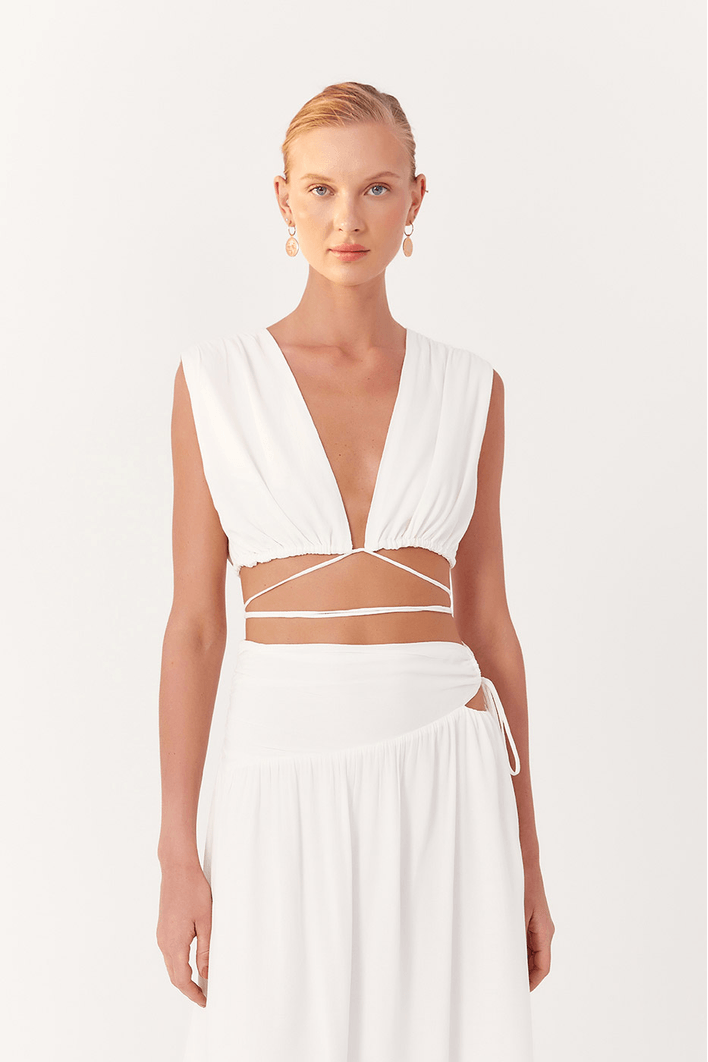 Blusa Crepe Franzida Com Amarração