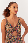 Vestido Longo Lurex Estampa Água Doce