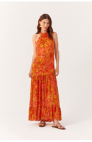 Vestido Longo Lurex Estampa Frescor
