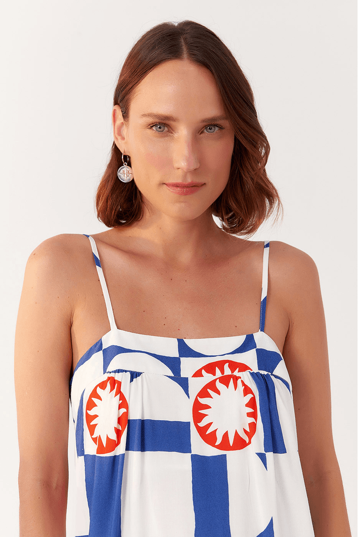 Vestido Cropped Estampa Dia de Sol