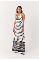 Vestido Longo Frente Única Estampa Poema