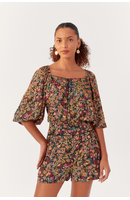 Blusa Manga 3/4 Lurex Estampa Água Doce