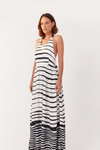 Vestido Longo Frente Única Estampa Poema
