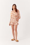 Short Amplo Linho Estampa Coqueiral
