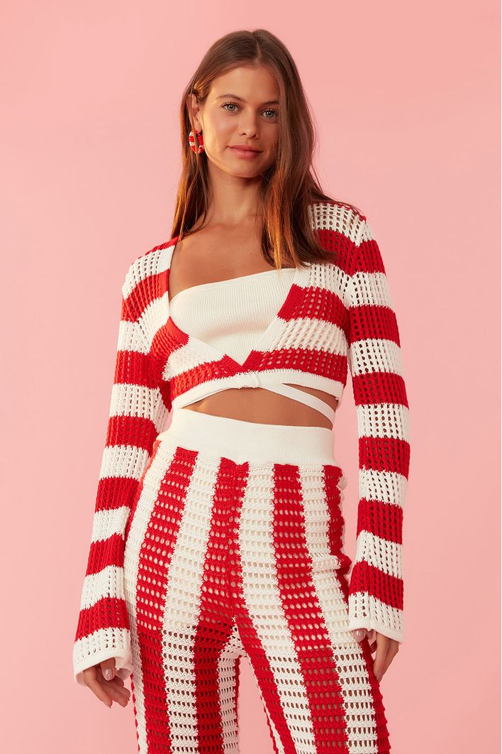 Blusa Cropped Tricot Listrada