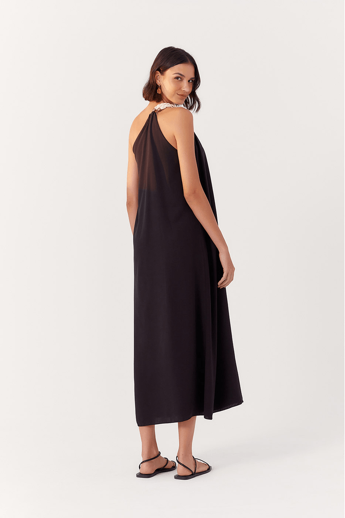 Vestido Cropped Alça Cadarço Trançado