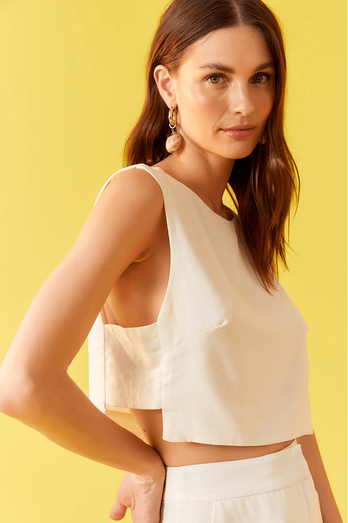 Blusa Linho Geométrica