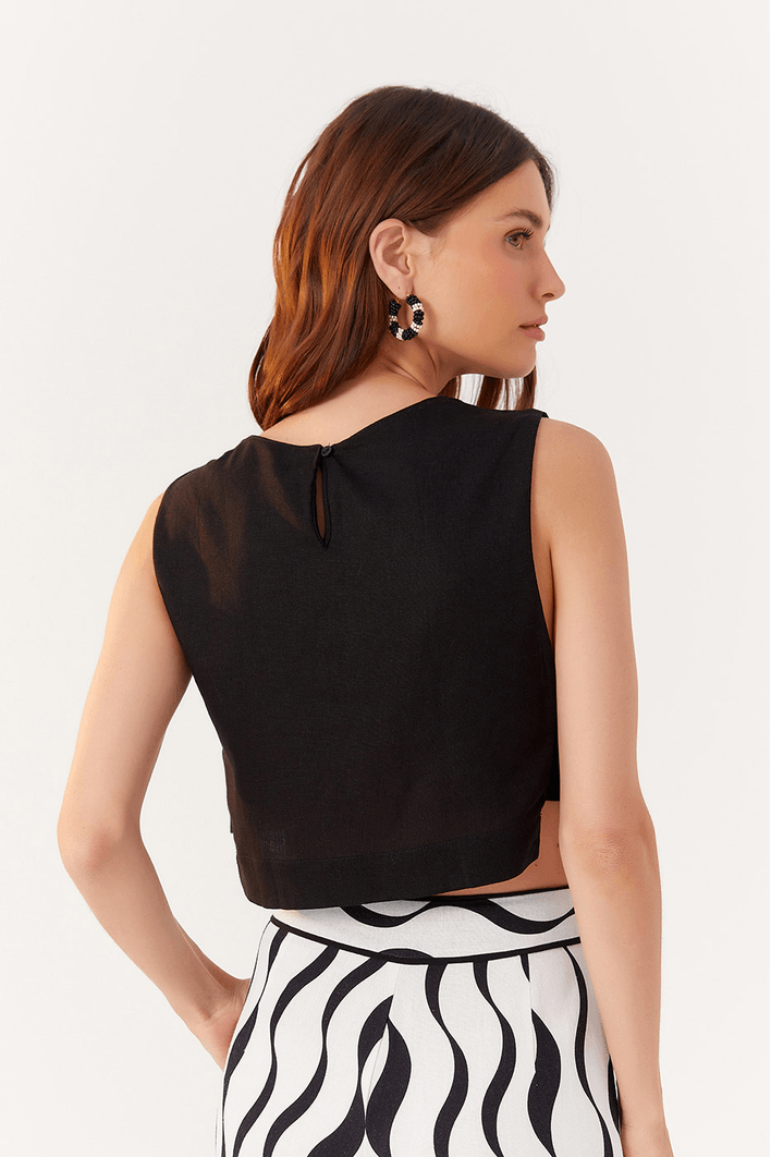 Blusa Linho Geométrica