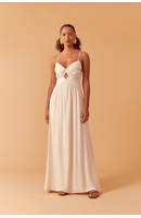 Vestido Longo Lurex Busto Franzido