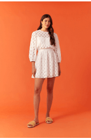 Vestido Laise Curto Com Manga