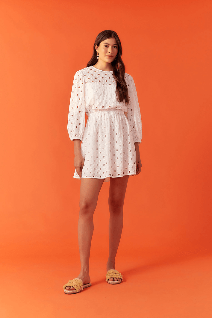 Vestido Laise Curto Com Manga
