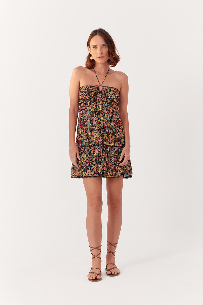 Vestido Lurex Estampa Água Doce
