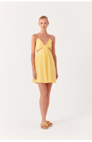 Vestido Curto Crepe Alça Metal