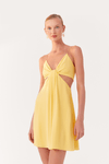 Vestido Curto Crepe Alça Metal