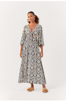 Vestido Cropped Estampa Verano Navy