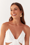 Vestido Curto Crepe Alça Metal