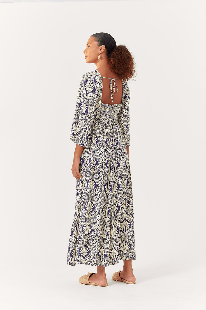 Vestido Cropped Estampa Verano Navy