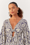 Vestido Cropped Estampa Verano Navy