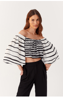 Blusa Ombra Á Ombro Estampa Poema