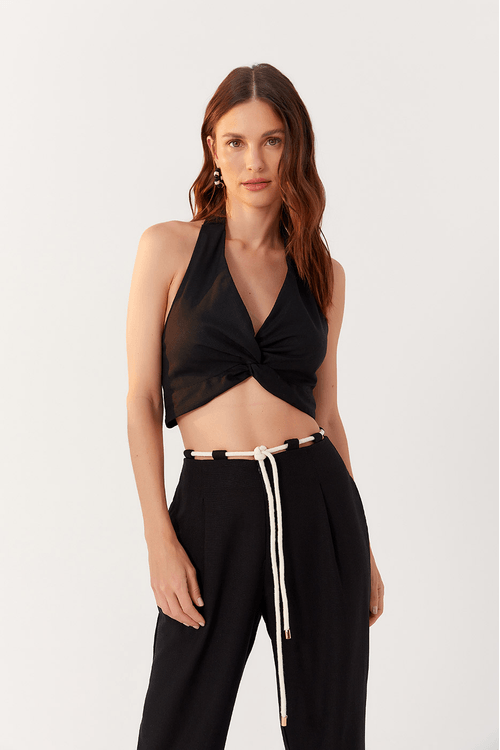 Blusa Linho Busto Torcido