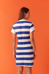 Vestido T-shirt Estampa Listra Azul